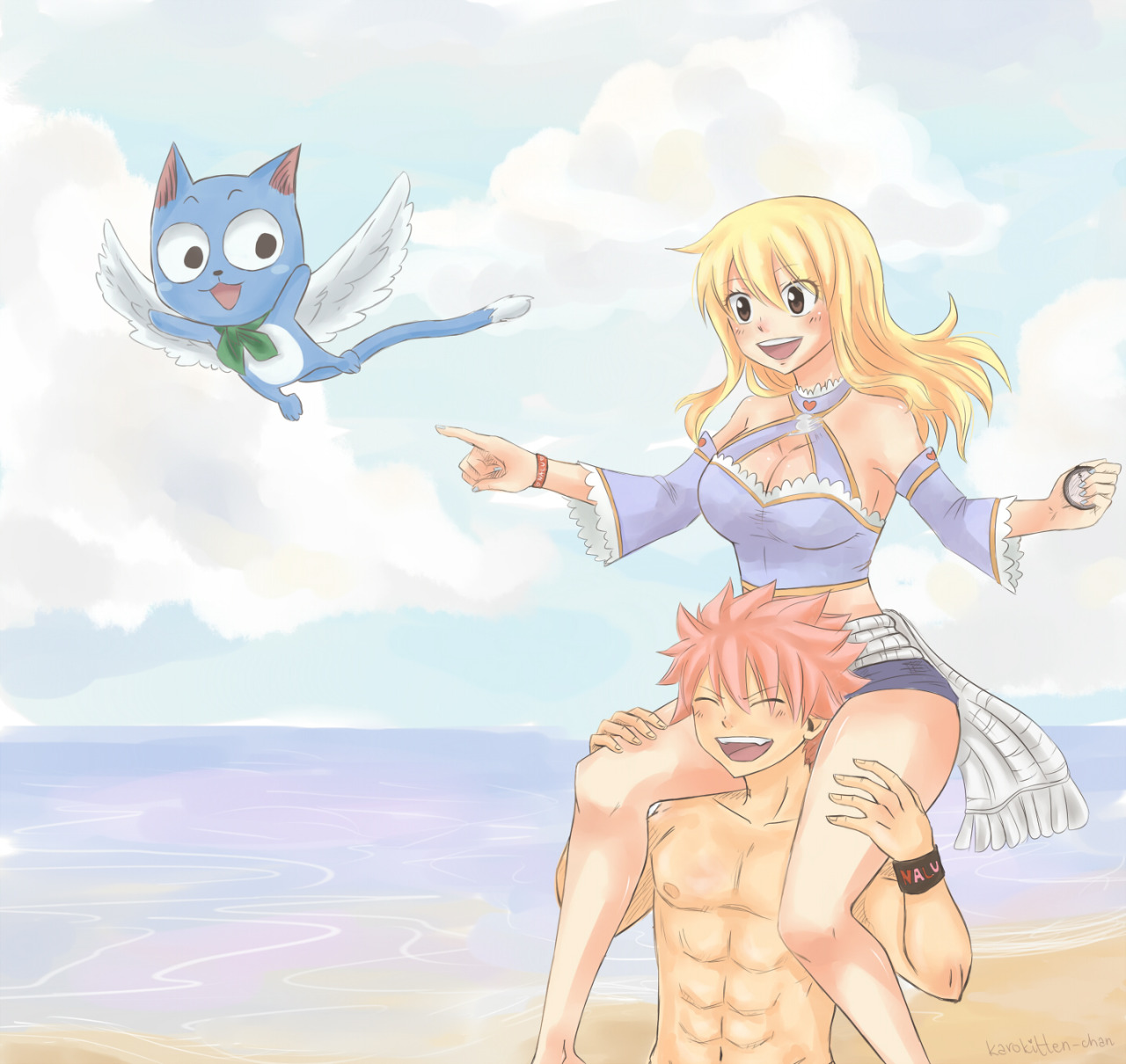 karokitten-chan:   There’s waiting our new adventure!  Entry for NaLu Early Summer