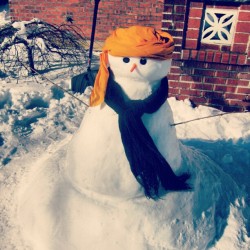 Introducing our snowman, Sarpanch Balvinder Singh Ji snow wale..