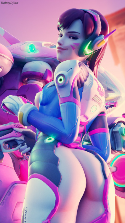 daintydjinn: D.Va: “Suiting Up” This was mostly an experimental render with new lighting techniques, and because I’ve been lacking inspiration lately. Fixed the D.Va model up by adding her decals correctly, and managed to port Ellowas’ sweet MEKA