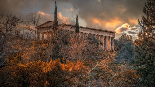 gemsofgreece:Temple of Hephaestus in autumn, Athens, Greece