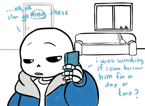 owosa:  Well, here’s not Papyrus, but it’s a start (?) Remember this and this? now you have the context c:Bunny!blue and Fox!papy from @keksbela