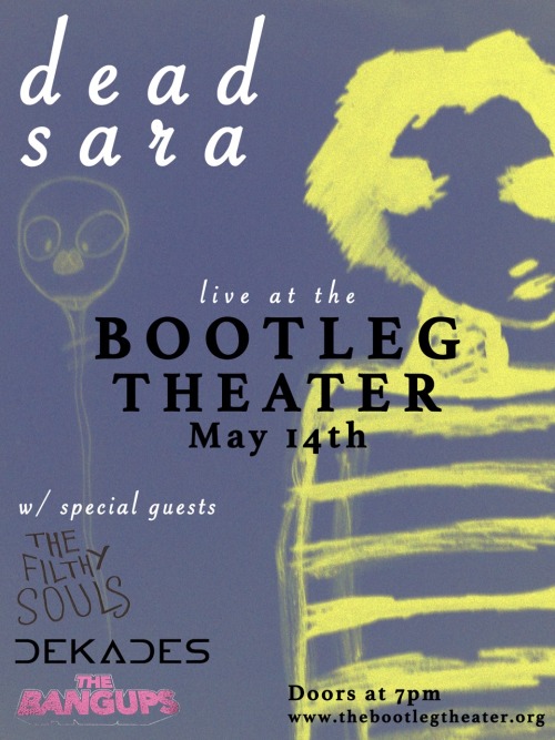 STOKED to be playing with deadsara May 14th at the #bootlegtheatre
It is gonna RULE.