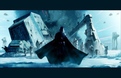 fuckyeahstarwars:  Day 10 of 12 Days of Star Wars Star Wars: Episode V - The Empire Strikes Back Vader on Hoth by LivioRamondelli 
