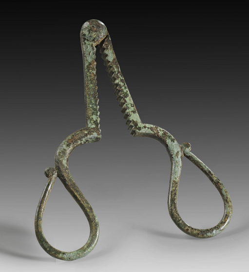 archaicwonder:   Roman Bronze Castration Tongs, 1st-4th Century AD Two arms hinged