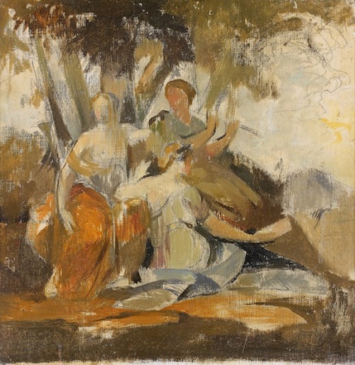 1n4:Three Muses: Clio, Euterpe and Thalia by Gabriel Ferrier (1847-1914) after Eustache Le Sueur