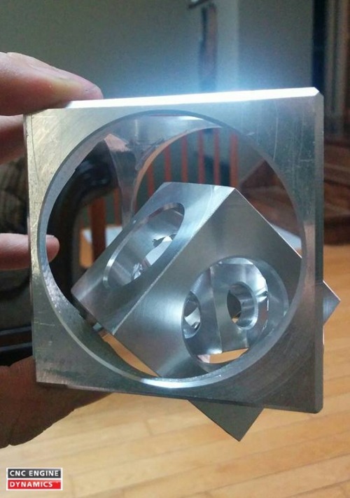 cncenginedynamics: In my endless quest for the perfectly machined paper weight I came up with this. 