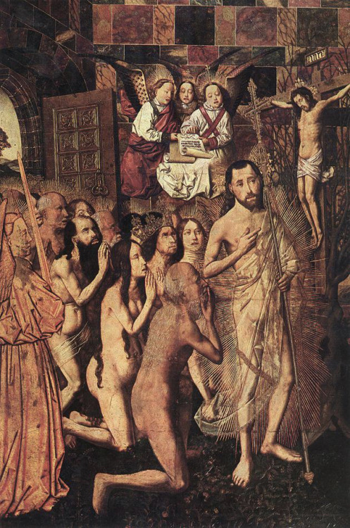 Bartolomé Bermejo - Christ leads the patriarchs from Hell to Paradise (c. 1480).