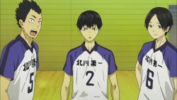 aokinsight:First 3-shoot of KItagawa Daiichi trio from Sakamoto-kunâ€™s twitter, in reverse position. Left-Right : Arisawa (Kunimi) - Tatsunari (Kageyama) - and Sakamoto (Kindaichi)