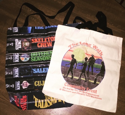 stephenkingporn:Two Stephen King totes in one day That long walk bag is rad!