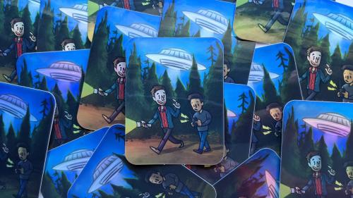  BFU ZINE PRODUCTION UPDATE - 7/9/21 Holographic stickers are in! Witness this shimmery UFO sighting