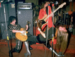 soundsof71:The Runaways (Joan Jett, Jackie Fox, Lita Ford) at CBGB, August 2, 1975, by Richard E. Aaron