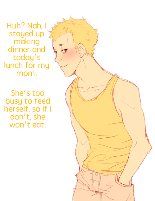 headcanon that ryuji makes dinner and next day’s lunch for his mom because she’s too busy what a swe