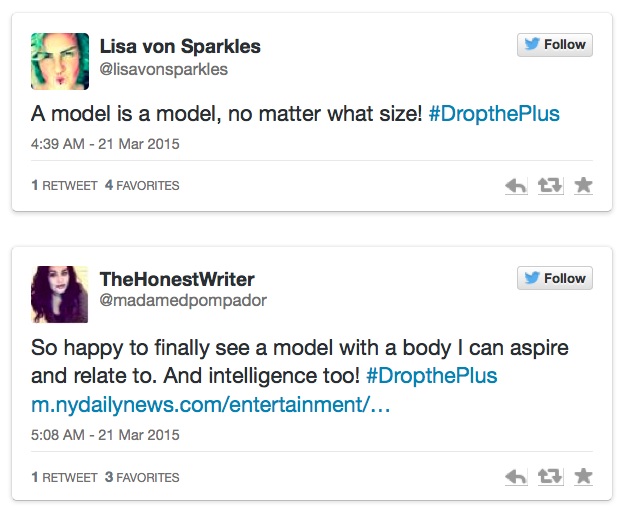 micdotcom:  Australian model Stefania Ferrario has created #DropThePlus to prove