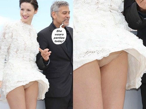 starprivate:  Caitriona Balfe does upskirt panties in Cannes  Caitriona Balfe wanted to impress George Clooney this time!