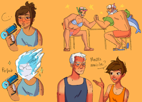 its hot so have some art of ovw characters suffering like i suffer XD
