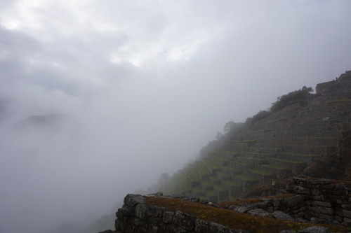 Day 5 of the Salkantay trekViews of clouds covering the mountains around Machu Picchu early in the m