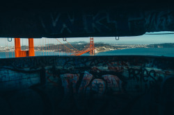 noah-teran:  Golden Gate through a look out spot.  