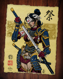 sekigan:Samurai Girl Coloured by PaulMcInnes