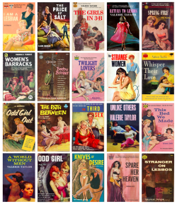 lesbianherstorian:  a collection of lesbian pulp fiction titles written by women under various pen names (1950-1966)