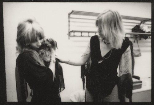 Stevie Nicks and dogs backstage during the Rumours tour: a series.