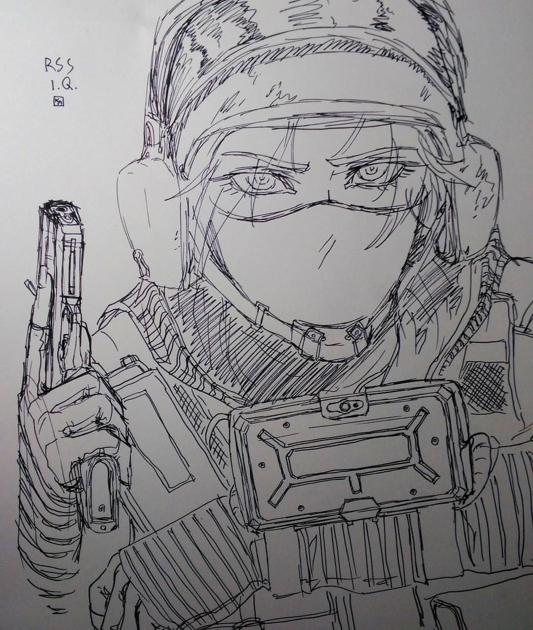 Somersaultdropkick — Iq sketch with some effort. #rainbowsixsiege #r6...