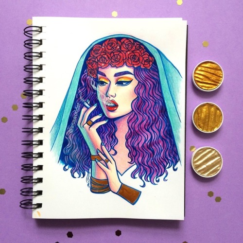 Fun drawing I did in my sketchbook of one of my favourite drag queens, Adore Delano!