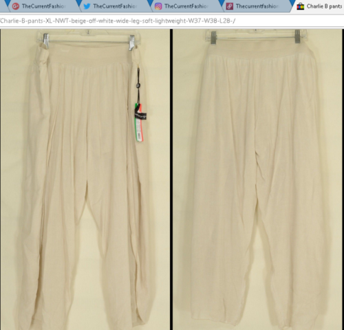 Charlie B pants XL NWTC5028-146A ~ beige off-white (Charlie B color: &ldquo;Linen&rdquo;).wi