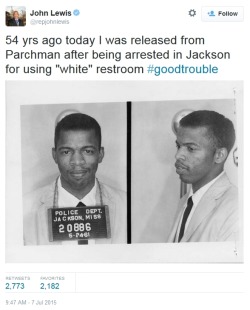 beardedkingofdetroit:  ayoaprell:  accras:  God bless Congressman John Lewis.  People keep acting like segregation happened soo long ago, and that all the people who experienced it are dead. It I just ask that you think again.  I had the honor of meeting