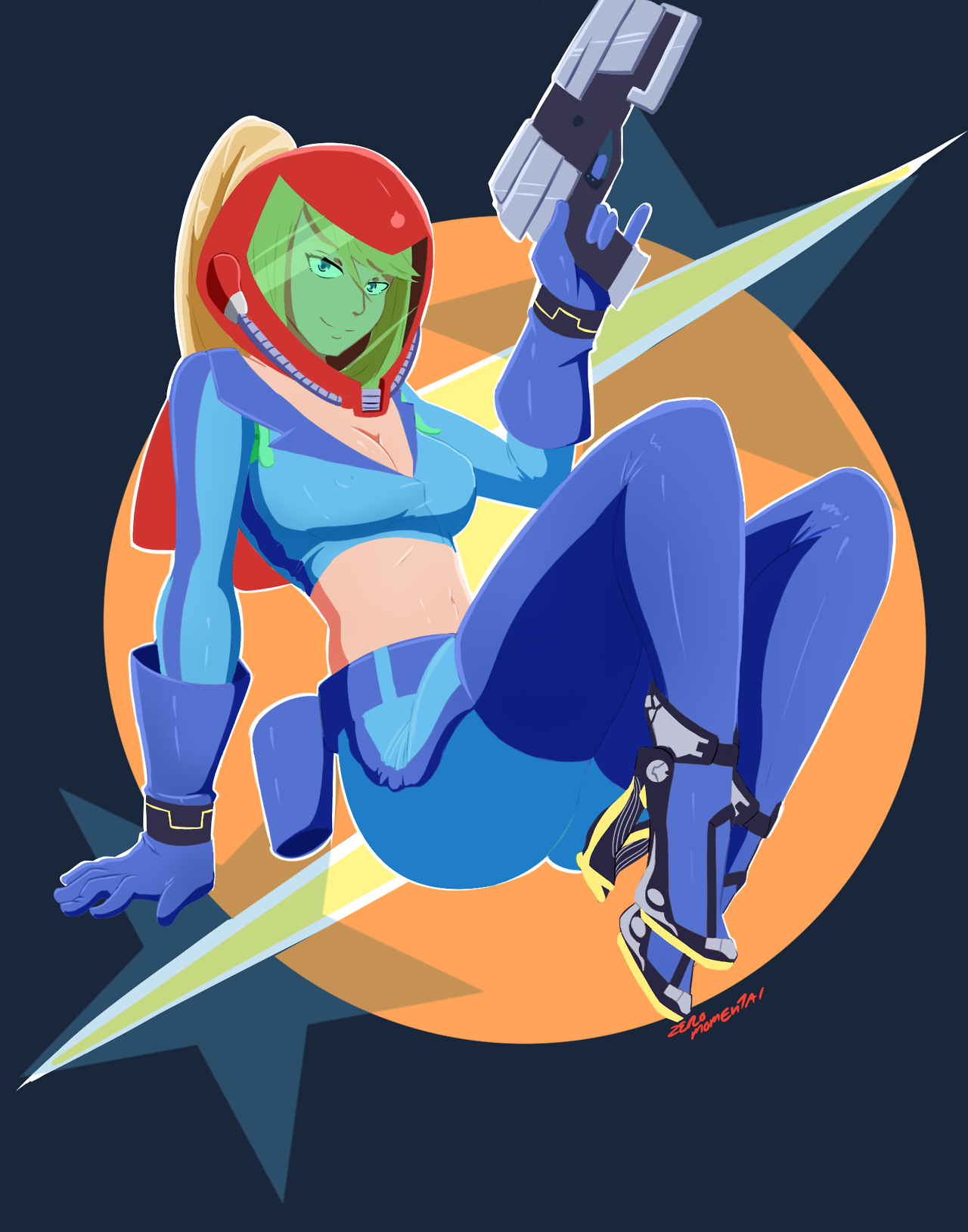 zeromomentaii:   Now’s a good time as any.   Samus pinup I did.    &lt;3