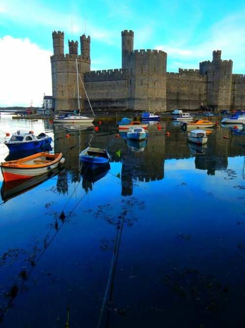 fuckitandmovetobritain:Great Britain: Castles - Caernarfon Castle, Eilean Donan Castle, Orford Castl