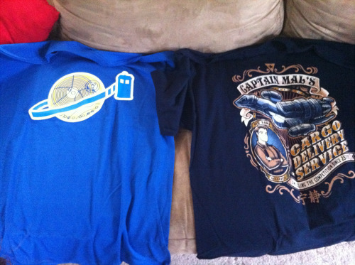 And here are the two grab bag shirts I got from TeeFury! I reckon I got lucky, they’re both for shows I like and I’ll totally wear these shirts. I even contemplated buying the Captain Mal one when it was originally for sale!