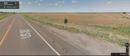 Google Maps street view of the Grand historical marker in Ellis County, Oklahoma.https://goo.gl/maps