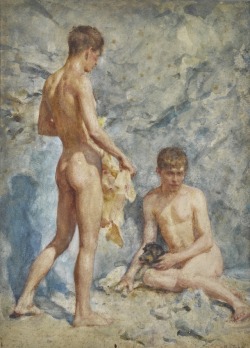 maximien:Blue and Gold (Two Boys and a Dog) by Henry Scott Tuke