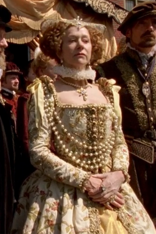 This costume with extraordinary embroidery by Michelle Carragher was first worn by Helen Mirren as Q