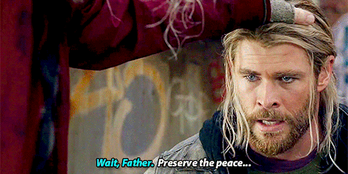 beheworthy:Kneel. What? Kneel!Avengers Infinity Saga deleted scene:  Thor gets the OdinForce