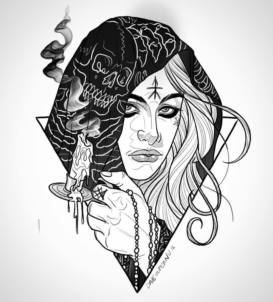 New hooded lady, would love to tattoo this piece!... - The Art Of Dave  Olteanu