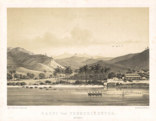 Four lithograph views of what are now the U.S. Virgin Islands, but were then the Danish West Indies.