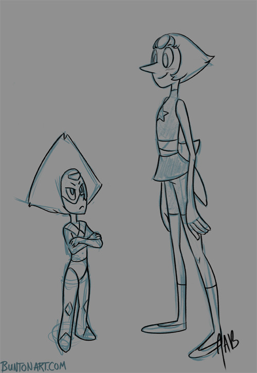 buntonart:  A rough sketch of Pearl and Peridot adult photos