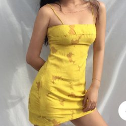 thegolddig:  Sunflower pattern mini dress(more