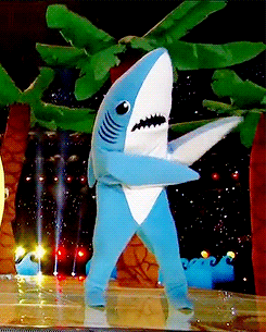 cchhrriisss:  Best Part: Dancing Sharks during Halftime show  Is that the macarena?