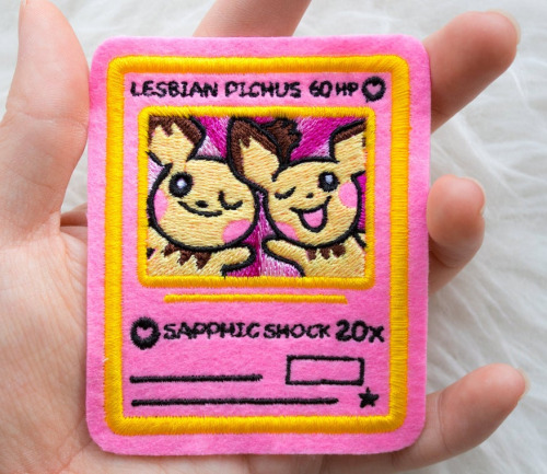 retrogamingblog2:LBGTQ+ Pride Pokemon Card Patches made by AlienInAJar