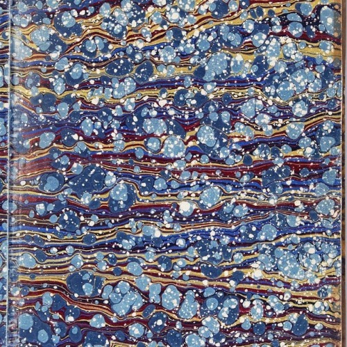 This lovely, bubbly, marbled endpaper comes from the Wallum Olum, a controversial two-notebook manus