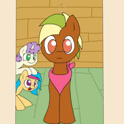 ask-the-cmb:  In response to this.Looks like Russet is going to the annualponyprom! And with ambershinethepony, no less! This is kinda non-canon, so regular updates will continue alongside these(sorry for the really lazily slapped together backgrounds…