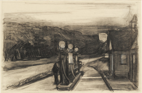 Edward Hopper, Studies for Gas, c. 1940 Edward Hopper, Gas, 1940 Hopper drove to a gas station near 