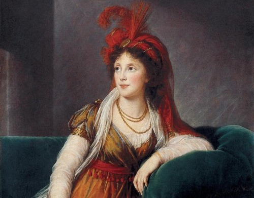 paintingispoetry:Élisabeth Vigée-Lebrun, Portrait of Princess Galitzin detail, 1797Portraits of 