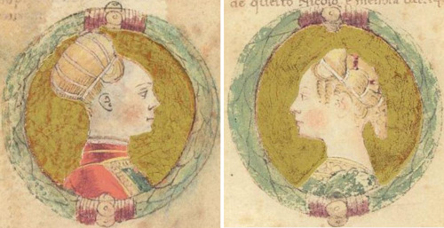 Illustrations from an Italian Renaissance manuscript “Genealogia dei Principi d'Este”, c. 1476