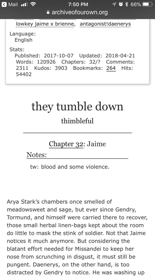 THEY TUMBLE DOWN UPDATE