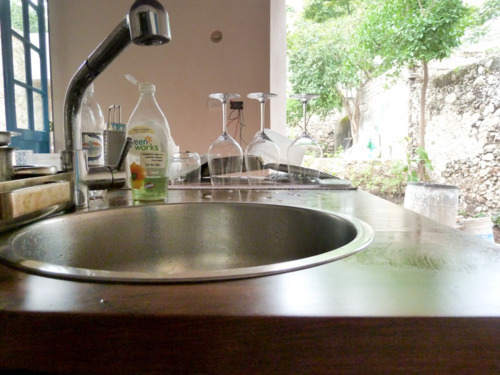 Our kitchen island prep sink makes cleaning up after an elaborate dinner a breeze