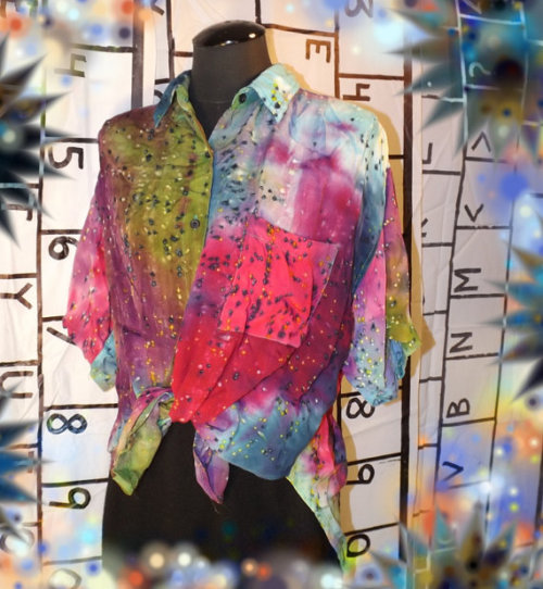 Rainbow Splatter Blouse // $14