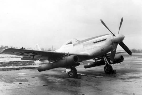 P-51D Mustang with two Ford PJ-31-1 pulsejets like the ones used on the German V-1